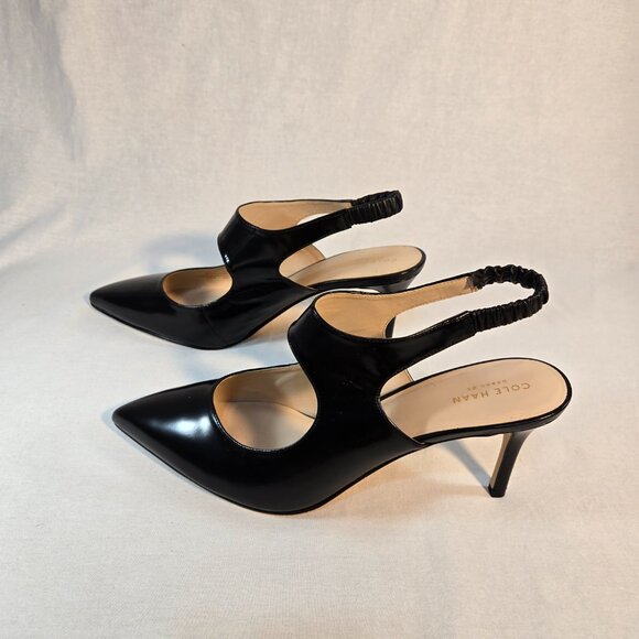 COLE HAAN Liesel Black Leather Slingback High Heel Pump Size 11B New NO Box! - Picture 2 of 16